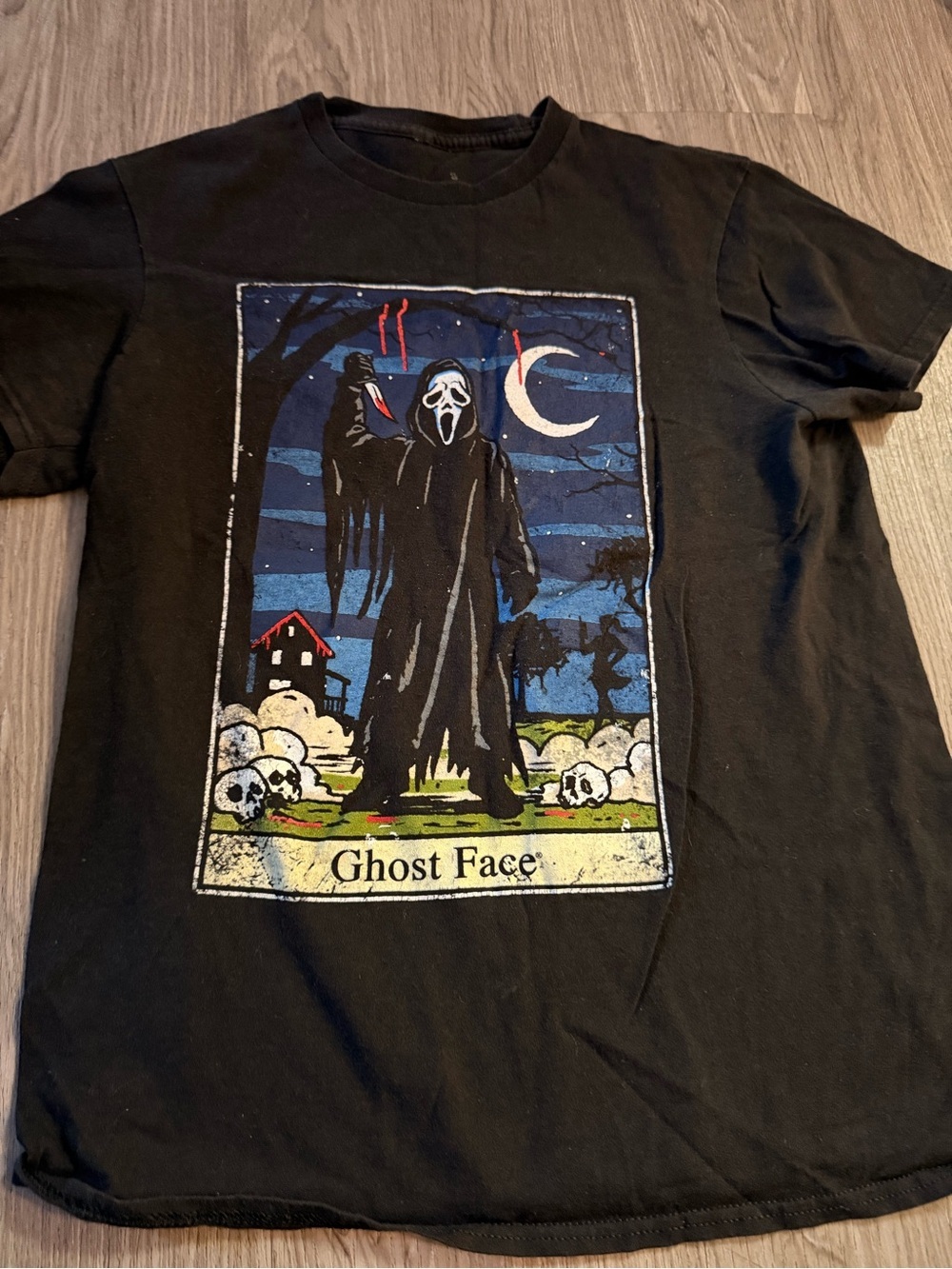 Charter Club Black Graphic Tee with White Print